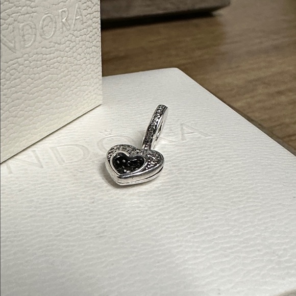 Pandora great shape I love my mom locket frame dangle heart clear pave charm - Picture 2 of 5